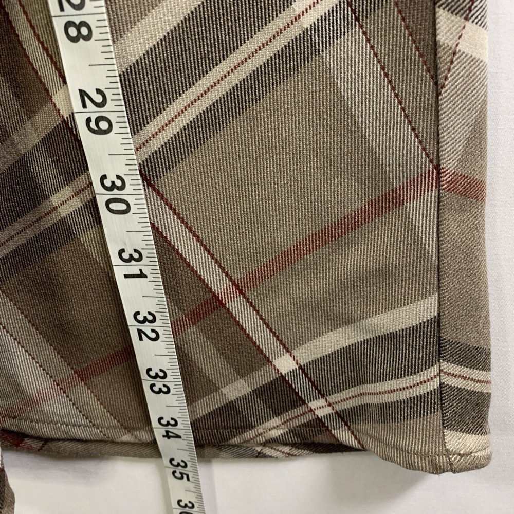 Womens Bias Tartan Plaid Midi Skirt Sz 14 Brown Academia Countryside Heritage - Picture 7 of 11